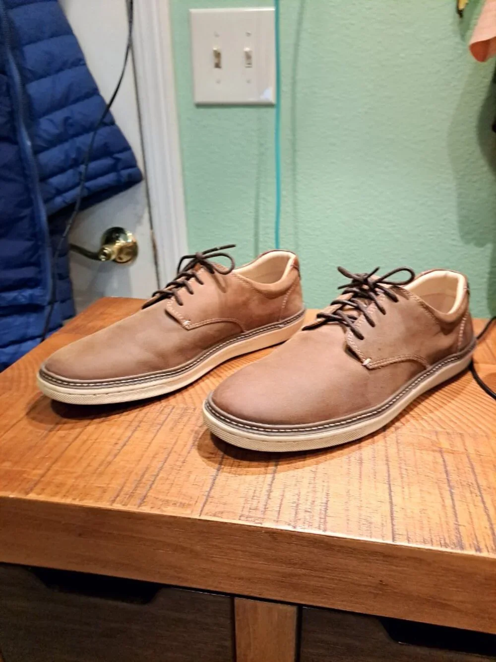 Johnston & Murphy Men's McGuffey Lace up Brown Oiled Full Grain 10.5 medium wide